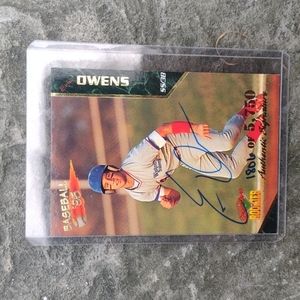 Eric Owens autographed baseball card 1995 Signature Rookies